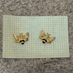 Gold and Black Bee Earrings